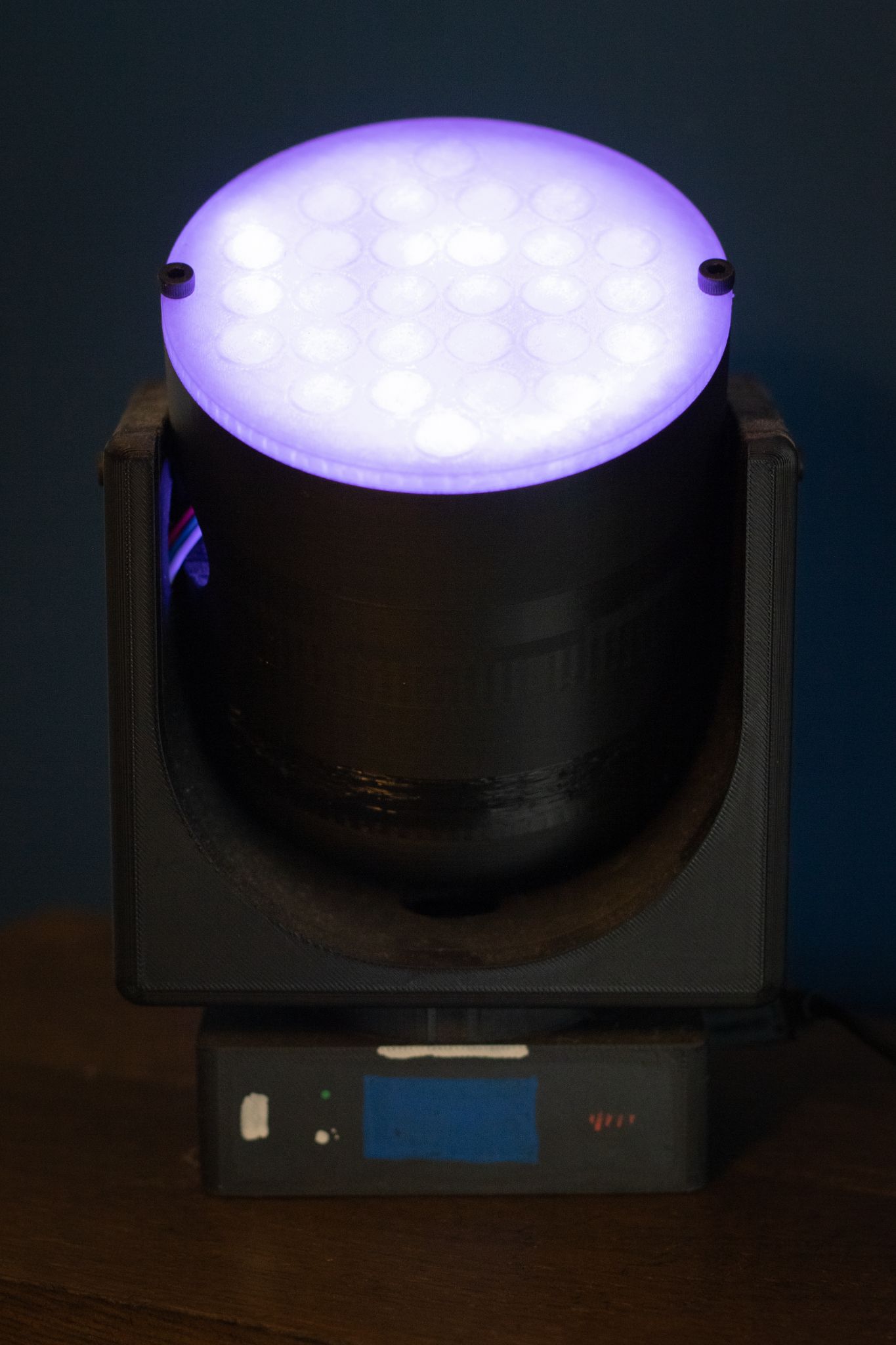 A functioning, mini LED moving light